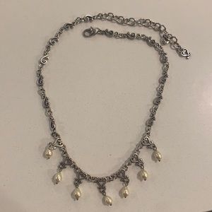 Brighton silver pearl heart necklace